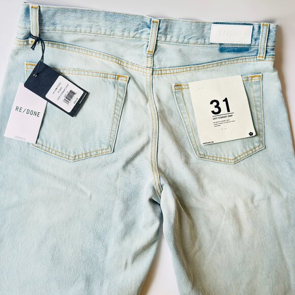 RE/DONE Women's Jeans Easy Straight Acqua Crop – Size 31, Inseam - 28 NWT - Picture 6 of 11